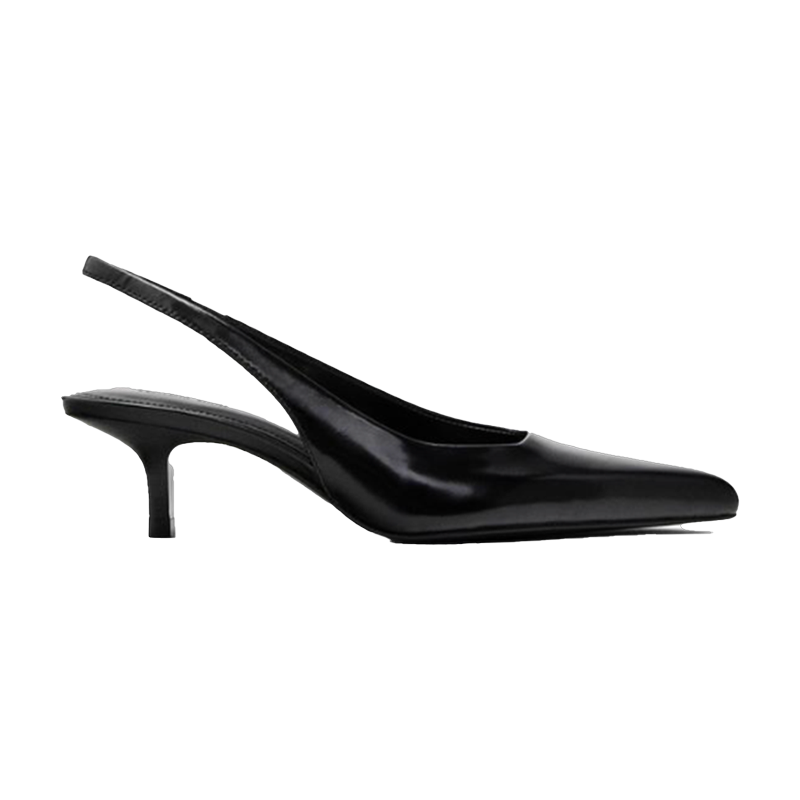 Black kitten slingback