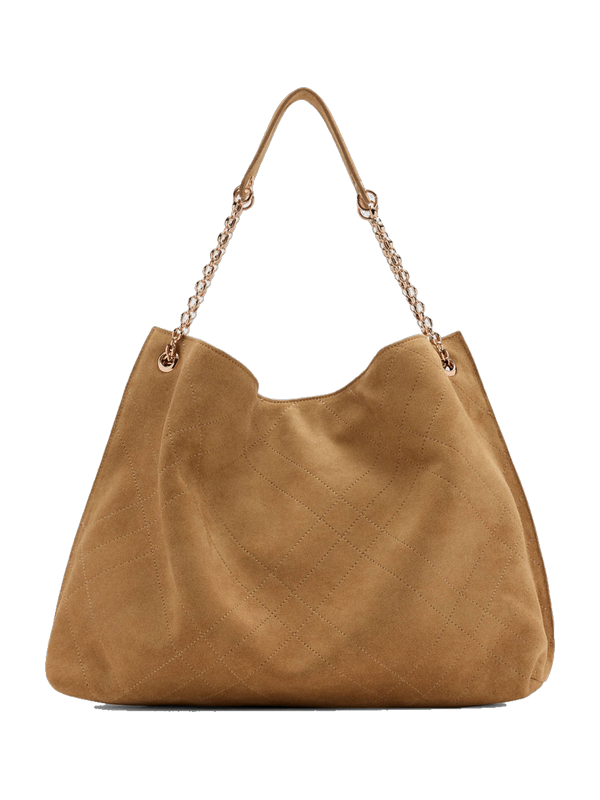 Mango, Split leather bucket bag, camel
