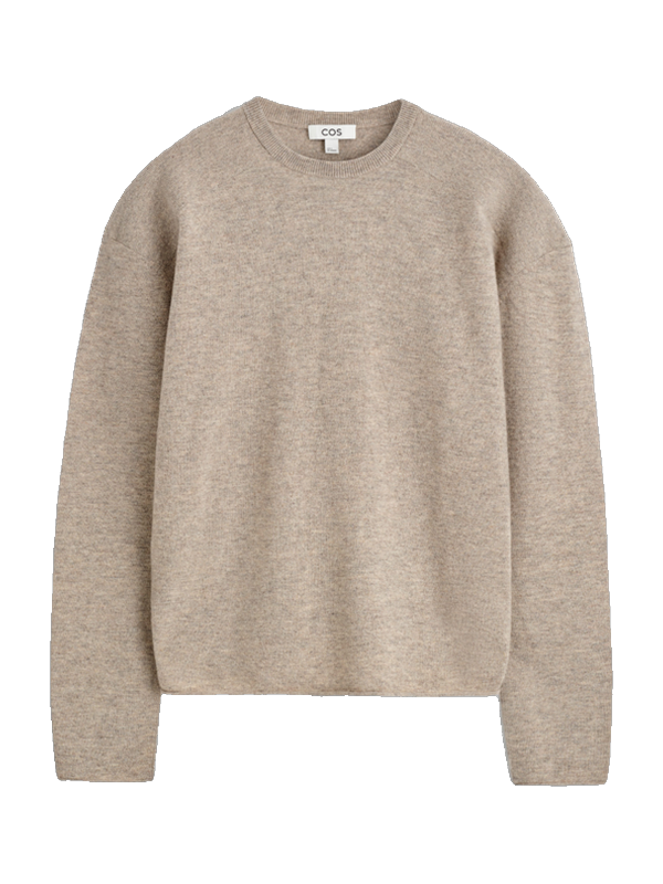 COS, Merino wool crew-neck jumper, beige