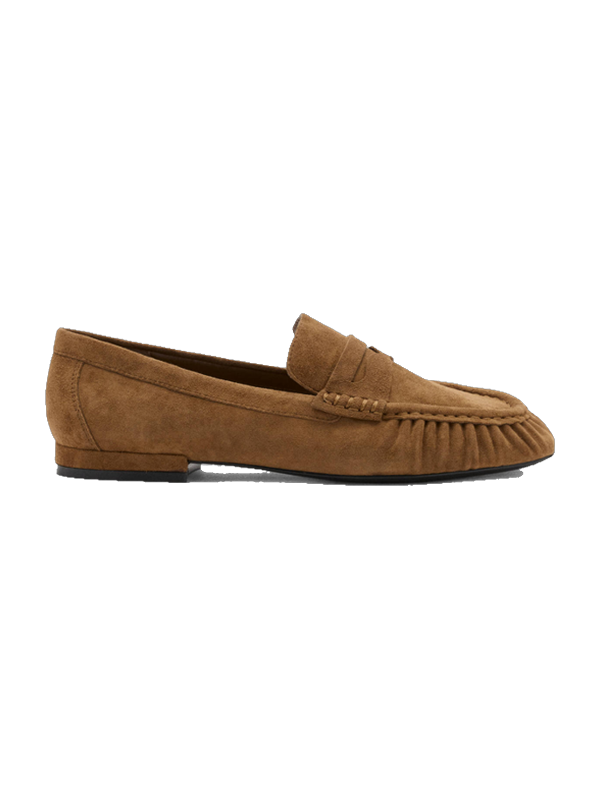 Mango, Suede loafers, chocolate